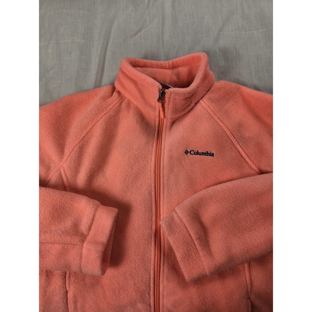 Columbia Jacket Girls XL 18/20 Pink Fleece Full Zip Lightweight Hiking Outdoor